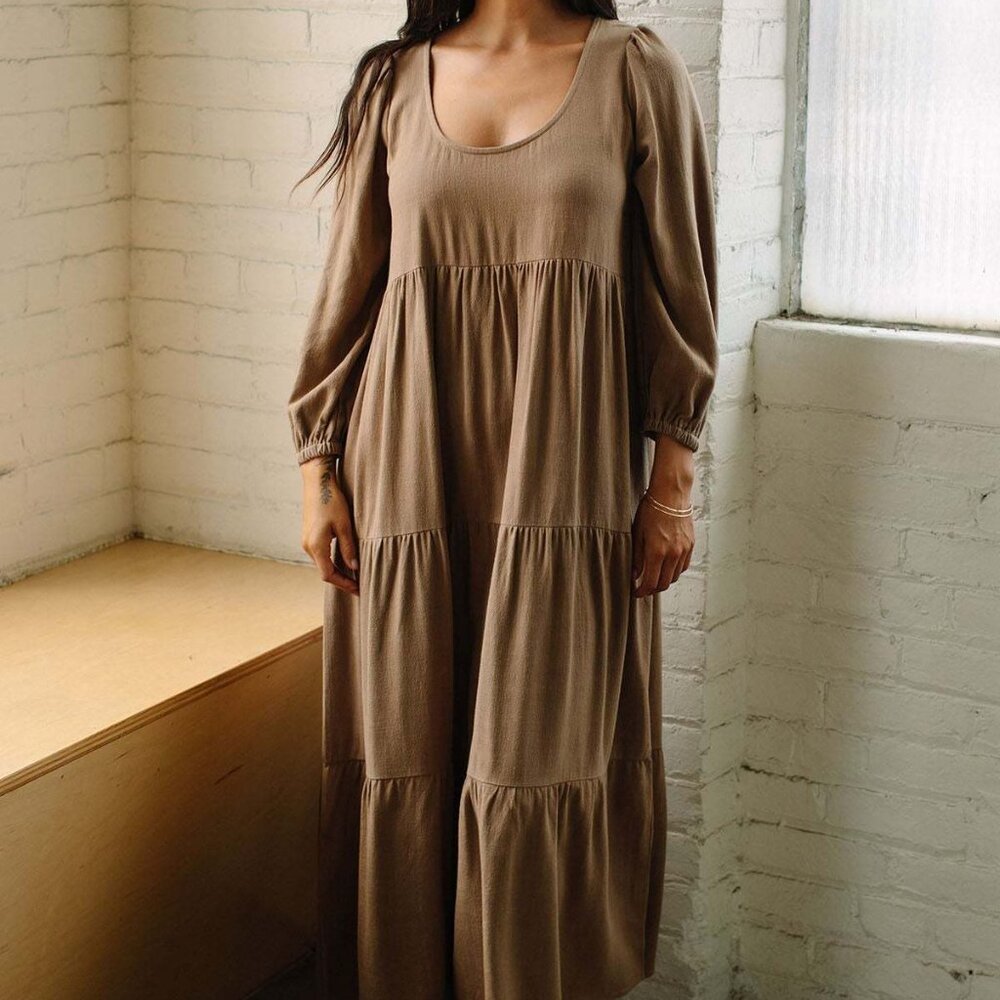 Rachel Pally Alice Linen Dress in Hazelnut in Size Small